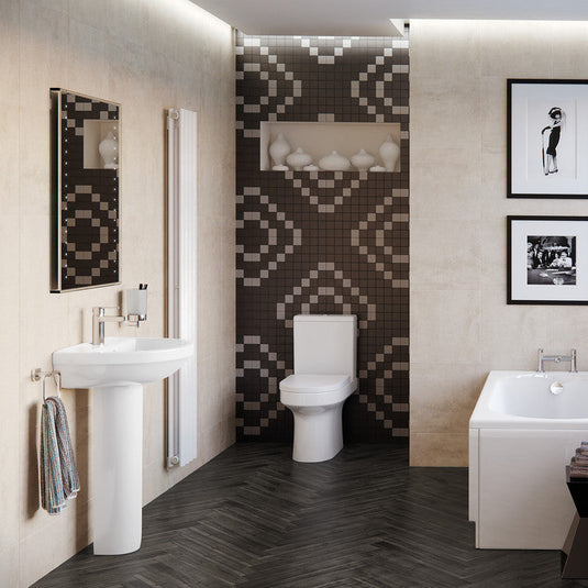 Ruby Missy Rimless Close Coupled Open Back WC & Soft Close Seat - RUBY1914 - Envy Bathrooms Ltd