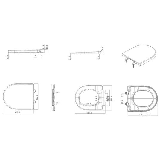 Ruby Missy Soft Close Toilet Seat - White - RUBY107422 - Envy Bathrooms Ltd