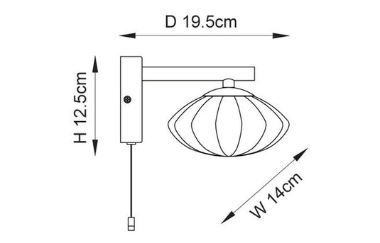 Ruby Oakley Wall Light - Brushed Brass - RUBY106310 - Envy Bathrooms Ltd