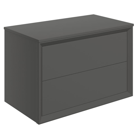 Ruby Oscar 800mm Wall Hung 2 Drawer Basin Unit & Top - Matt Clay - RUBY108473 - Envy Bathrooms Ltd