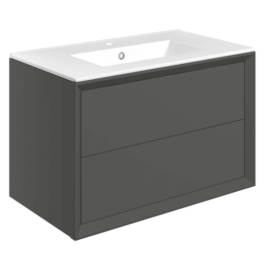 Ruby Oscar 815mm Wall Hung 2 Drawer Basin Unit & Basin - Matt Clay - RUBY108467 - Envy Bathrooms Ltd