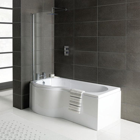 Ruby P-Shape 1700x700-850x410mm 0TH Shower Bath Panel & Screen (LH) - RUBY2956 - Envy Bathrooms Ltd