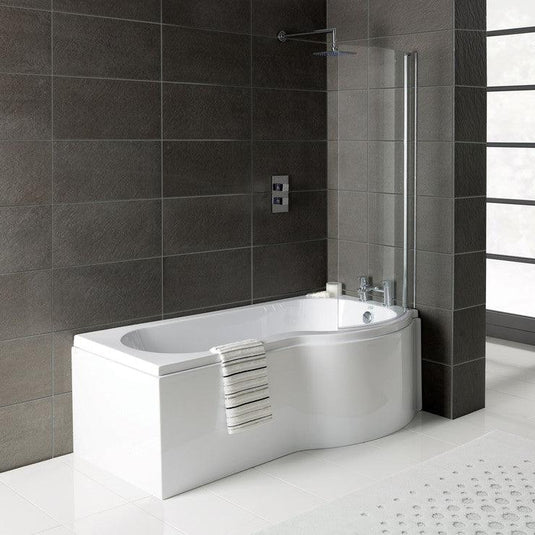 Ruby P-Shape 1700x700-850x410mm 0TH Shower Bath Panel & Screen (RH) - RUBY2957 - Envy Bathrooms Ltd