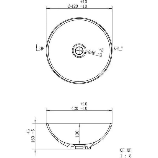 Ruby Paisley 410mm Round Washbowl - RUBY104935 - Envy Bathrooms Ltd