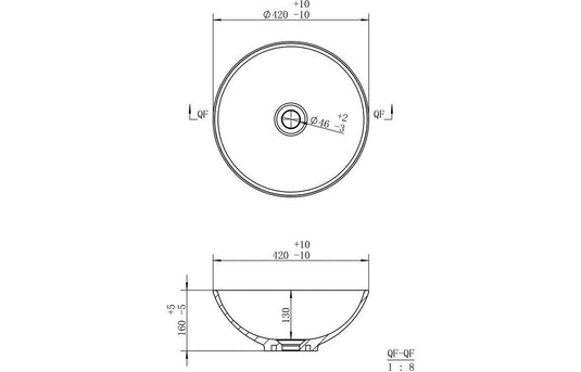 Ruby Paisley 410mm Round Washbowl - RUBY104935 - Envy Bathrooms Ltd