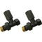 Ruby Patterned Anthracite Radiator Valves | Straight | RUBY103015