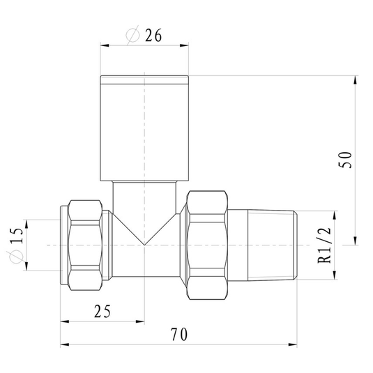 Ruby Patterned Anthracite Radiator Valves - Straight - RUBY103015