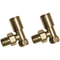 Ruby Patterned Brushed Brass Radiator Valves | Angled | RUBY107160