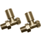 Ruby Patterned Brushed Brass Radiator Valves | Straight | RUBY107159