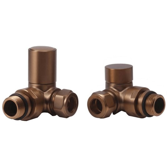 Ruby Patterned Brushed Bronze Radiator Valves - Corner - RUBY108857 - Envy Bathrooms Ltd