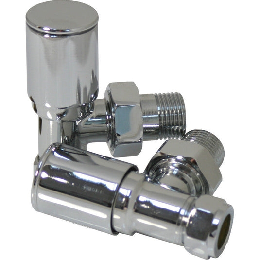 Ruby Patterned Chrome Radiator Valves - Angled - RUBY103011 - Envy Bathrooms Ltd