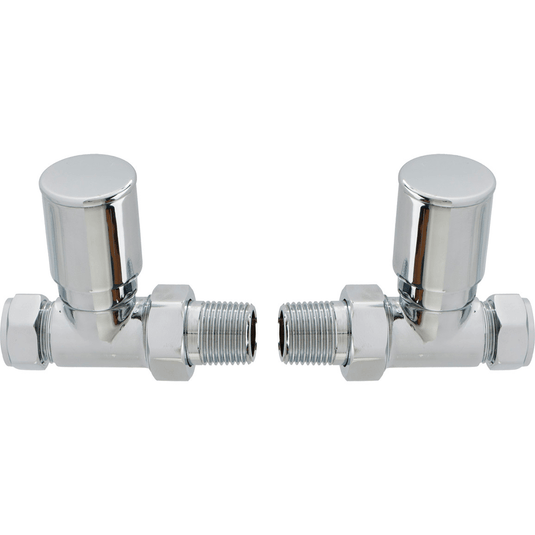 Ruby Patterned Chrome Radiator Valves - Straight - RUBY103014 - Envy Bathrooms Ltd
