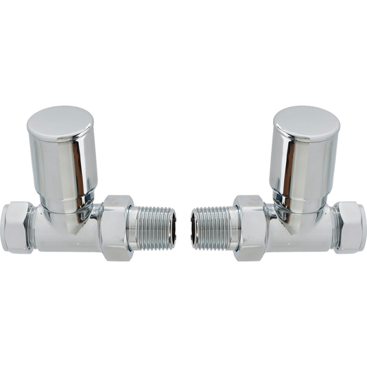 Ruby Patterned Chrome Radiator Valves - Straight - RUBY103014