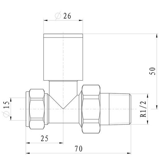 Ruby Patterned Chrome Radiator Valves - Straight - RUBY103014