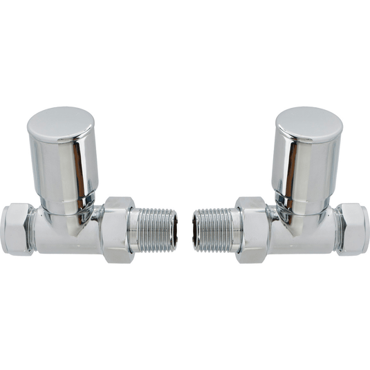 Ruby Patterned Chrome Radiator Valves - Straight - RUBY103014 - Envy Bathrooms Ltd