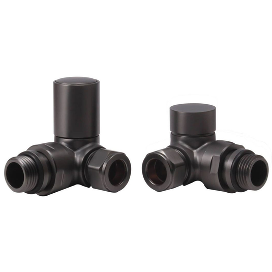 Ruby Patterned Matt Black Radiator Valves - Corner - RUBY108853