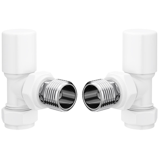 Ruby Patterned White Radiator Valves - Angled - RUBY104988