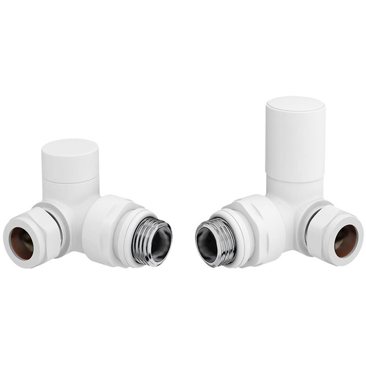 Ruby Patterned White Radiator Valves - Corner - RUBY104990