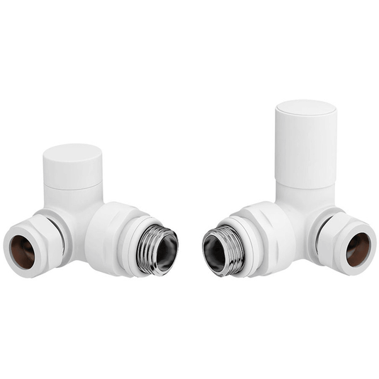 Ruby Patterned White Radiator Valves - Corner - RUBY104990 - Envy Bathrooms Ltd