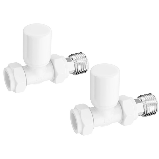 Ruby Patterned White Radiator Valves - Straight - RUBY104989