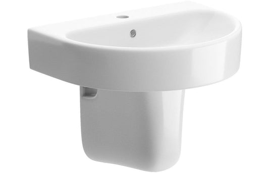 Ruby Pearl 555x430mm 1TH Basin & Semi Pedestal - RUBY1784 - Envy Bathrooms Ltd