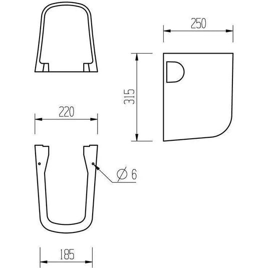 Ruby Pearl 555x430mm 1TH Basin & Semi Pedestal - RUBY1784 - Envy Bathrooms Ltd