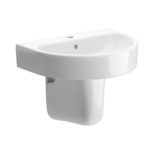 Ruby Pearl 555x430mm 1TH Basin & Semi Pedestal - RUBY1784 - Envy Bathrooms Ltd