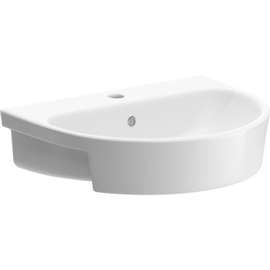 Ruby Pearl 555x435mm 1TH Semi Recessed Basin - RUBY1782 - Envy Bathrooms Ltd