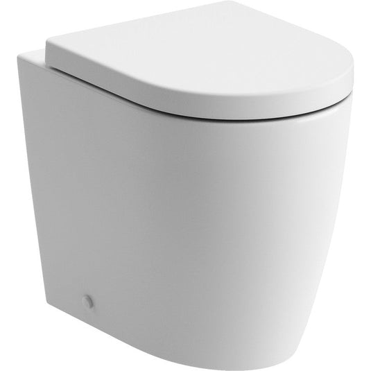 Ruby Pearl Rimless Back To Wall Comfort Height WC & Soft Close Seat - RUBY106144 - Envy Bathrooms Ltd