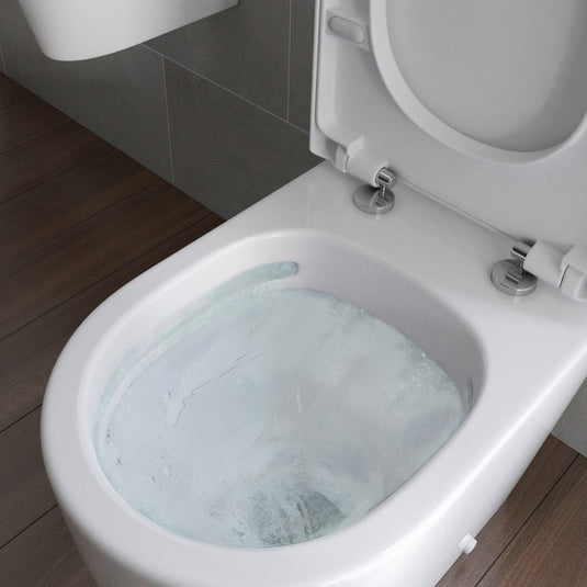 Ruby Pearl Rimless Back To Wall Comfort Height WC & Soft Close Seat - RUBY106144 - Envy Bathrooms Ltd