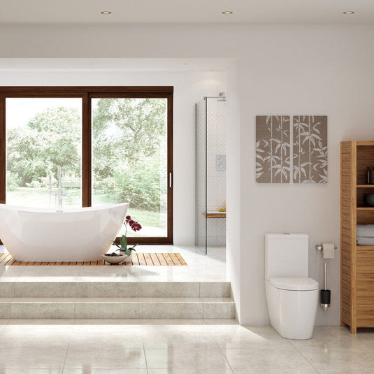 Ruby Pearl Rimless Close Coupled Fully Shrouded WC & Soft Close Seat - RUBY1859 - Envy Bathrooms Ltd