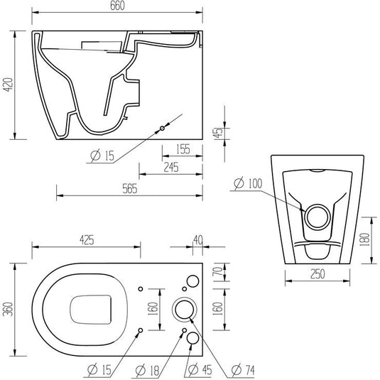 Ruby Pearl Rimless Close Coupled Fully Shrouded WC & Soft Close Seat - RUBY1859 - Envy Bathrooms Ltd