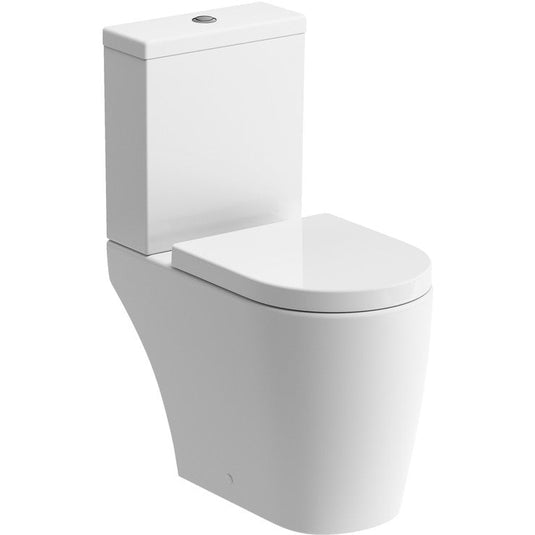 Ruby Pearl Rimless Close Coupled Open Back WC & Soft Close Seat - RUBY1928 - Envy Bathrooms Ltd