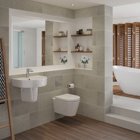 Ruby Pearl Rimless Wall Hung WC & Soft Close Seat - RUBY1861 - Envy Bathrooms Ltd