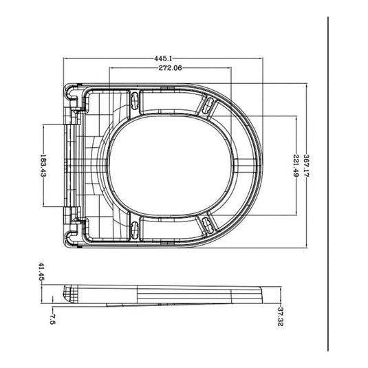 Ruby Pearl Soft Close Toilet Seat - White - RUBY107410 - Envy Bathrooms Ltd