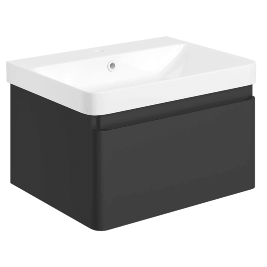 Ruby Penny 600mm Basin Unit & Close Coupled WC Pack - Matt Black w/Black Finishes - RUBY109060 - Envy Bathrooms Ltd