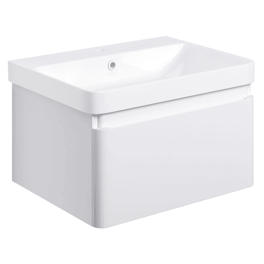 Ruby Penny 600mm Basin Unit & Close Coupled WC Pack - Matt White w/Black Finishes - RUBY109058 - Envy Bathrooms Ltd