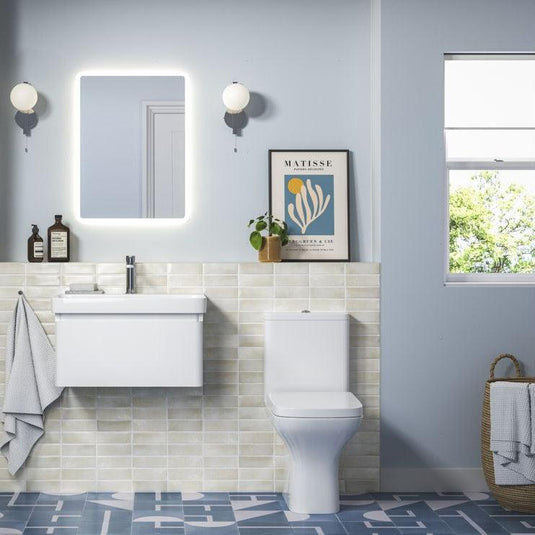 Ruby Penny 605mm Wall Hung 1 Drawer Basin Unit & Basin - Matt White - RUBY108928 - Envy Bathrooms Ltd