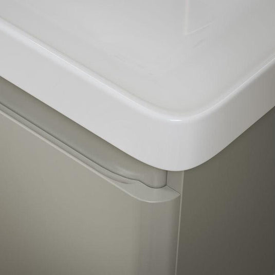 Ruby Penny 605mm Wall Hung 1 Drawer Basin Unit & Basin - Matt Latte - RUBY108931 - Envy Bathrooms Ltd