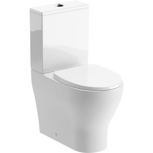 Ruby Piper Rimless Short Projection Close Coupled Fully Shrouded WC & Soft Close Seat - RUBY106140 - Envy Bathrooms Ltd