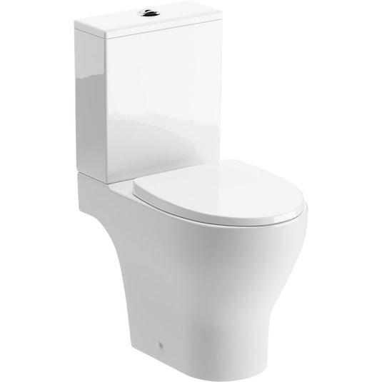 Ruby Piper Rimless Short Projection Close Coupled Open Back WC & Soft Close Seat - RUBY106139 - Envy Bathrooms Ltd