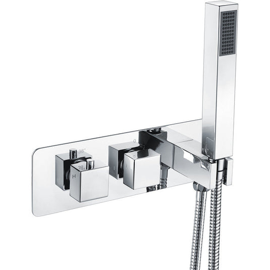 Ruby Quinn Thermostatic Two Outlet Shower Valve w/Handset - Chrome - RUBY105848 - Envy Bathrooms Ltd