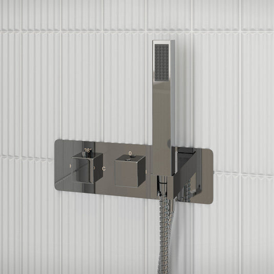 Ruby Quinn Thermostatic Two Outlet Shower Valve w/Handset - Chrome - RUBY105848 - Envy Bathrooms Ltd