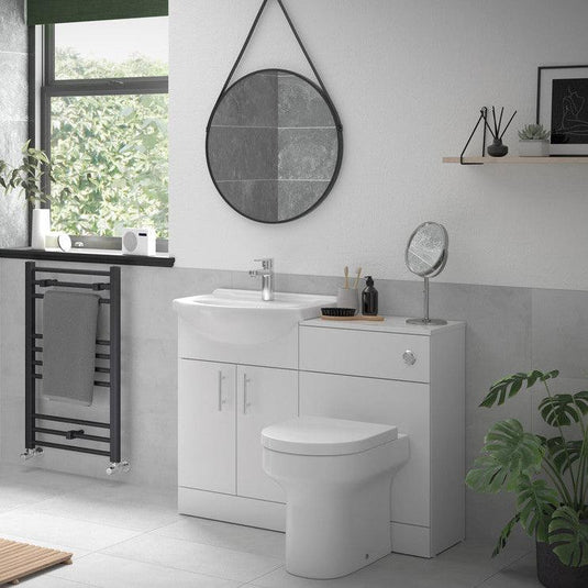 Ruby Ranger 650mm Basin Unit & WC Unit Pack - White Gloss - RUBY102959 - Envy Bathrooms Ltd
