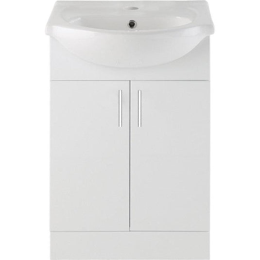 Ruby Ranger 655mm Basin Unit & Basin - White Gloss - RUBY102956 - Envy Bathrooms Ltd