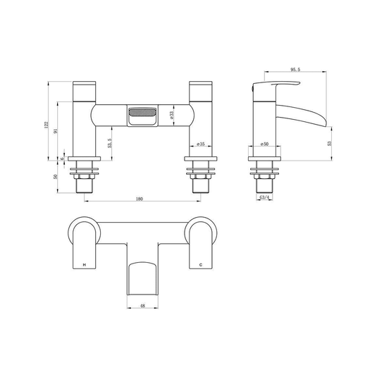 Ruby Ranger Bath Filler - Chrome - RUBY105744 - Envy Bathrooms Ltd