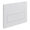Ruby Rectangle Push Button Flushplate | White | RUBY109025