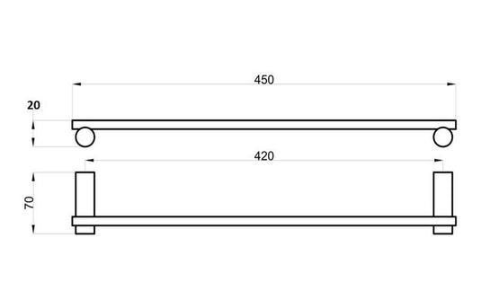 Ruby Remi 45cm Towel Rail - Chrome - RUBY101674 - Envy Bathrooms Ltd