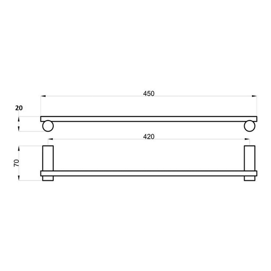 Ruby Remi 45cm Towel Rail - Chrome - RUBY101674 - Envy Bathrooms Ltd