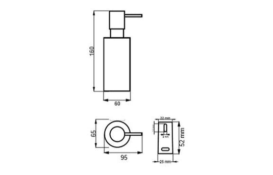 Ruby Remi Wall Mounted Soap Dispenser - Black - RUBY101684 - Envy Bathrooms Ltd